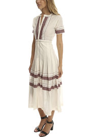 Alibaba white embroidered short sleeve bohemian long dress