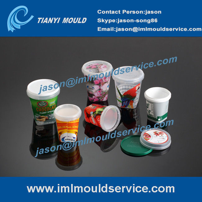 250g-1000g thin wall plastic packaging boxes mould, IML plastic cups with lids mould