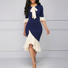 Ruffle bottom sexy women midi dress