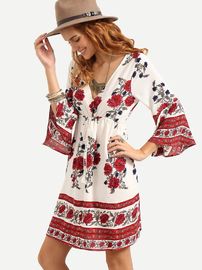 ladies fashion floral print maxi dress with long sleeve open back