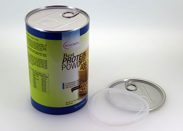 Small Food Grade Powder Paper Tube Packaging ,  Aluminum Easy Open End