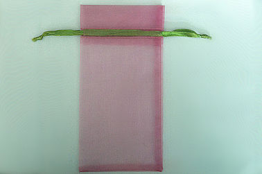 Pink Organza Drawstring Pouch With Ribbon For Packaging Perfume