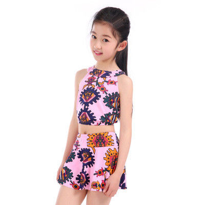 Girls Beach Sport Bodysuit Solid Patchwork Kid Bathing Suit Girl