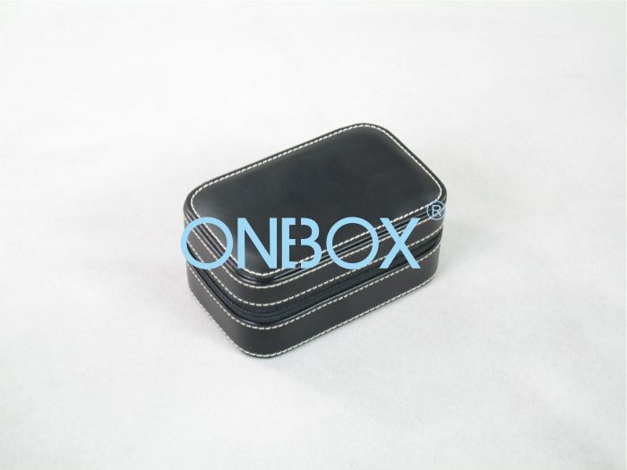 PU leatherette jewelry collection zipper case for necklace or cosmetic