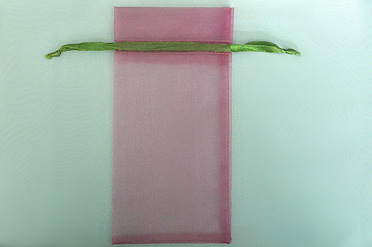 Pink Organza Drawstring Pouch With Ribbon For Packaging Perfume